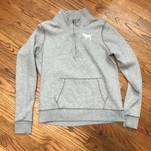 VS pink grey quarter zip